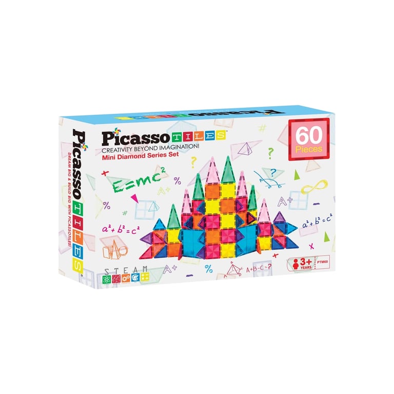 Конструктор Picasso магнітний Tiles Mini Diamond Series Set 60 деталей (817338022303) - фото 1