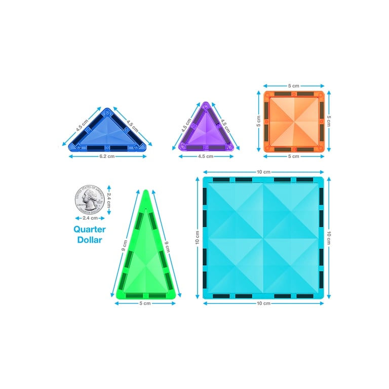 Конструктор Picasso магнітний Tiles Mini Diamond Series Set 60 деталей (817338022303) - фото 3