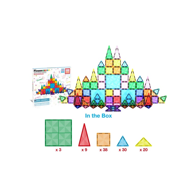 Конструктор Picasso магнітний Tiles Mini Diamond Series Set 100 деталей (817338022327) - фото 4