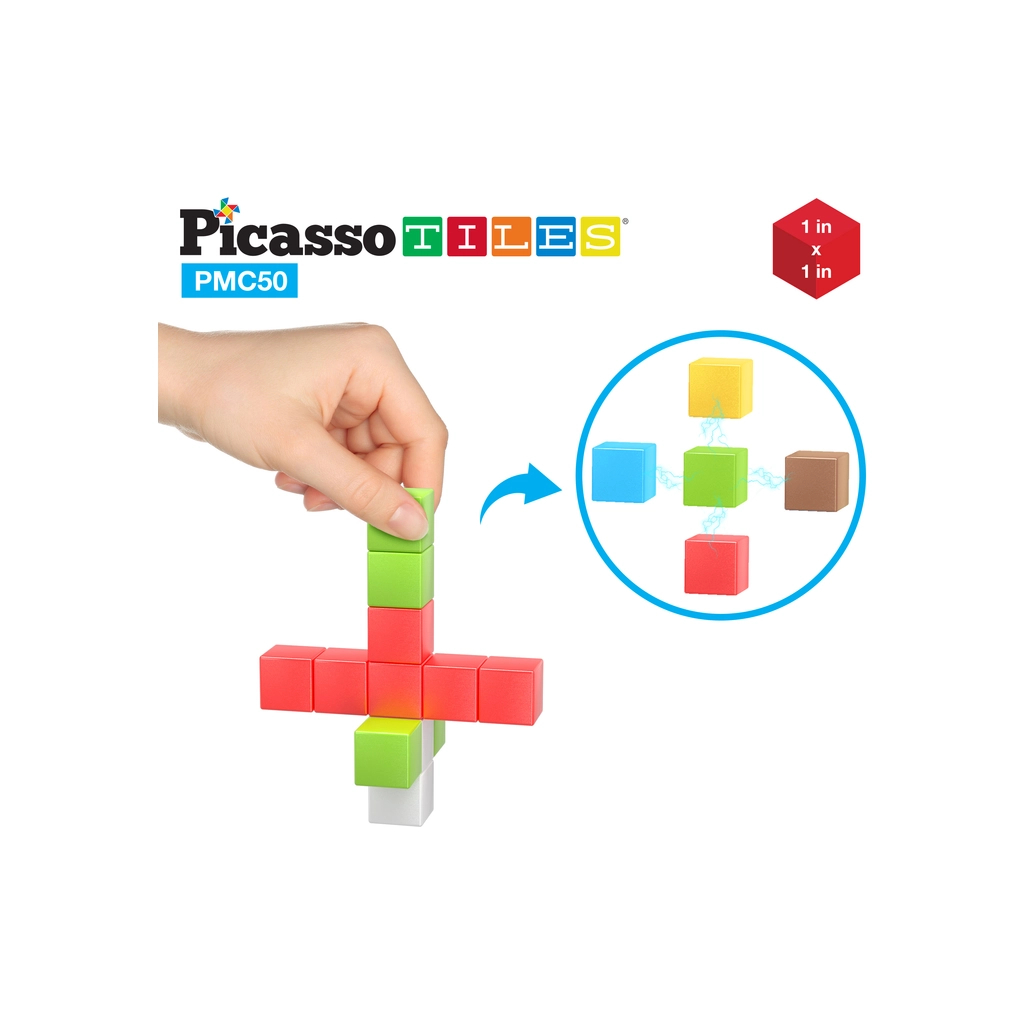 Конструктор Picasso магнітний Tiles Building Cubes 50 деталей (817338023645) - фото 3 Конструктор Picasso магнітний Tiles Building Cubes 50 деталей (817338023645) - фото 3