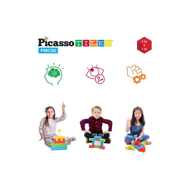 Конструктор Picasso магнітний Tiles Building Cubes 50 деталей (817338023645) - фото 5
