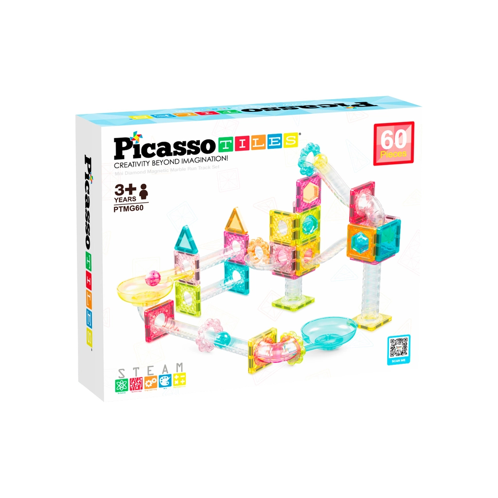 Конструктор Picasso магнітний Tiles Mini Diamond Marble Run Track Set 60 деталей (817338028299)