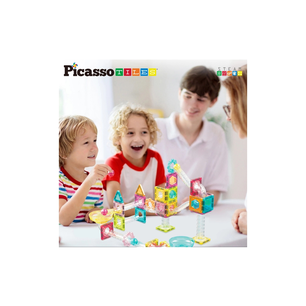Конструктор Picasso магнітний Tiles Mini Diamond Marble Run Track Set 60 деталей (817338028299) - фото 7 Конструктор Picasso магнітний Tiles Mini Diamond Marble Run Track Set 60 деталей (817338028299) - фото 7