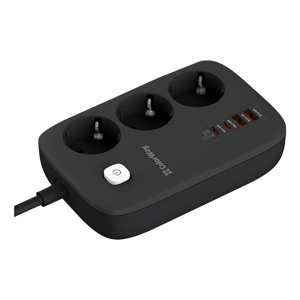 Мережевий фільтр живлення ColorWay CW-CHE34PDB 3 роз/4USB GaN3 Pro (CW-CHE34PDB) - фото 6 Мережевий фільтр живлення ColorWay CW-CHE34PDB 3 роз/4USB GaN3 Pro (CW-CHE34PDB) - фото 6