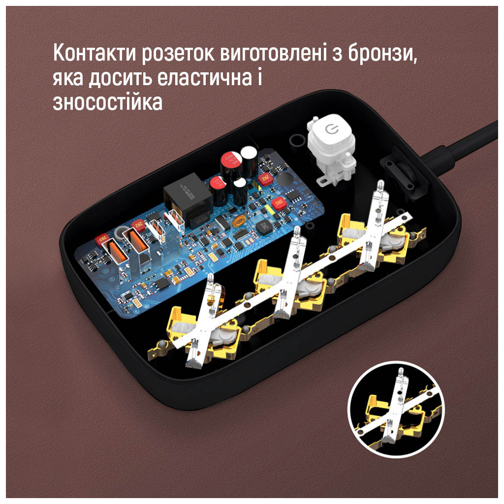 Мережевий фільтр живлення ColorWay CW-CHE34PDB 3 роз/4USB GaN3 Pro (CW-CHE34PDB) - фото 10 Мережевий фільтр живлення ColorWay CW-CHE34PDB 3 роз/4USB GaN3 Pro (CW-CHE34PDB) - фото 10