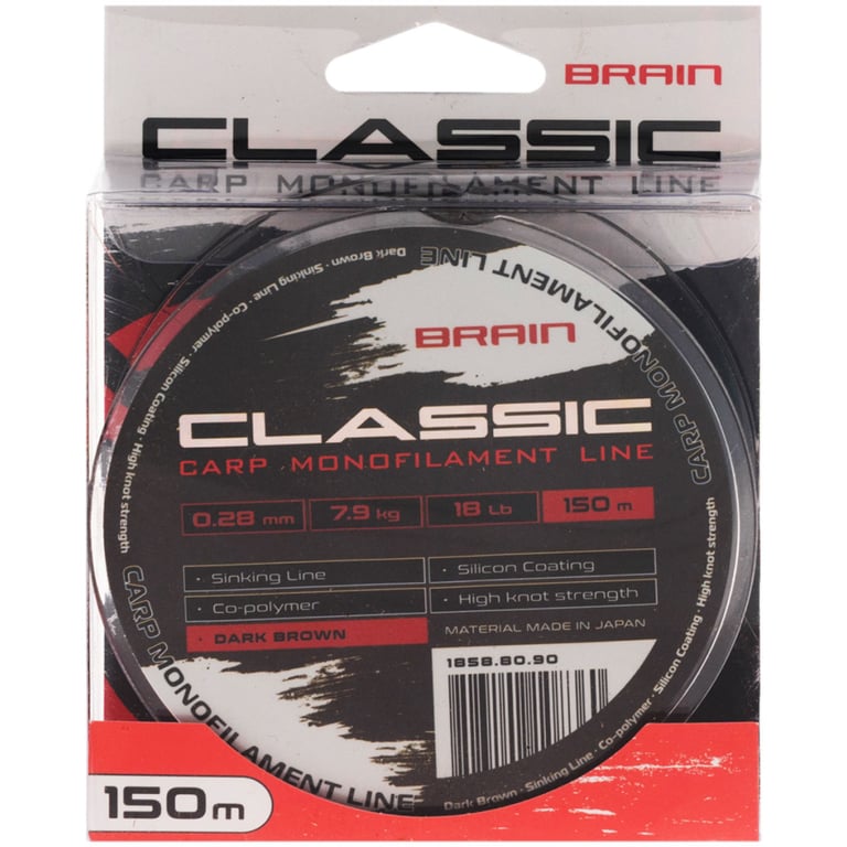 Волосінь Brain Classic Carp Line (dark brown) 150m 0.28mm 18lb 7.9kg (1858.80.90) - фото 2