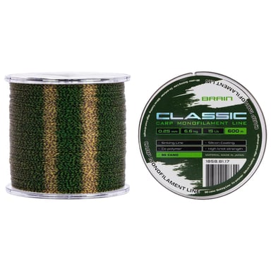 Волосінь Brain Classic Carp Line 3D (camo) 600m 0.25mm 15lb 6.6kg (1858.81.17) - фото 1