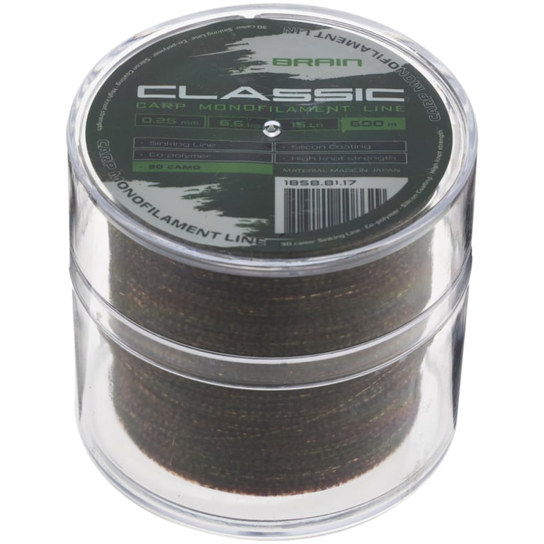 Волосінь Brain Classic Carp Line 3D (camo) 600m 0.25mm 15lb 6.6kg (1858.81.17) - фото 2