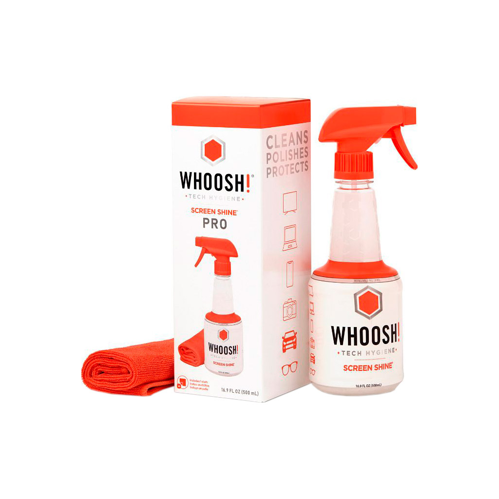 Спрей для очищення Whoosh! Screen Shine 500ml + microfiber 35cm x 35cm (1FG500WBOX) - фото 2 Спрей для очищення Whoosh! Screen Shine 500ml + microfiber 35cm x 35cm (1FG500WBOX) - фото 2