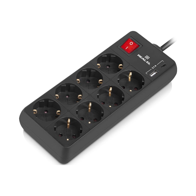 Мережевий фільтр живлення REAL-EL RS-PROTECT 805 1.8m, black (EL122300042) - фото 4