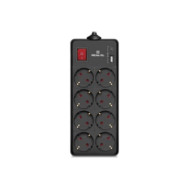 Мережевий фільтр живлення REAL-EL RS-PROTECT 805 3m, black (EL122300043) - фото 1