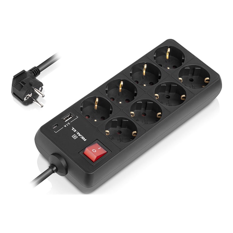 Мережевий фільтр живлення REAL-EL RS-PROTECT 805 3m, black (EL122300043) - фото 2