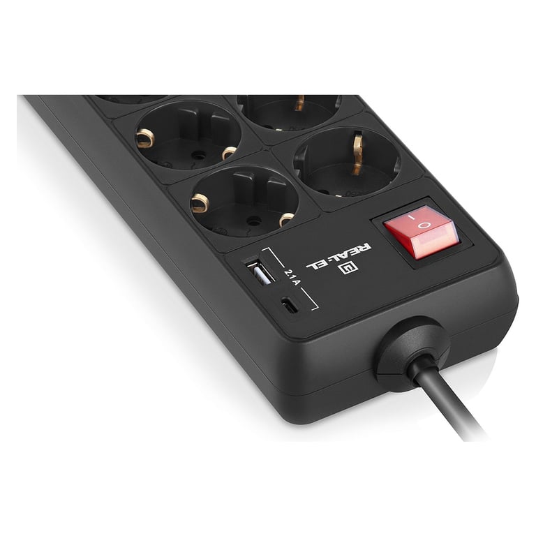 Мережевий фільтр живлення REAL-EL RS-PROTECT 805 3m, black (EL122300043) - фото 3