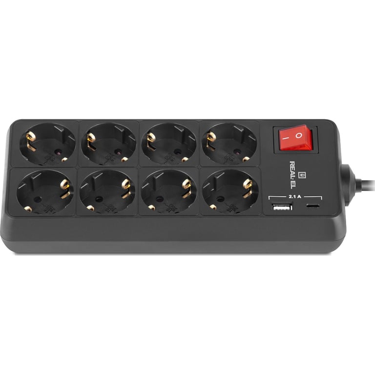 Мережевий фільтр живлення REAL-EL RS-PROTECT 805 3m, black (EL122300043) - фото 5