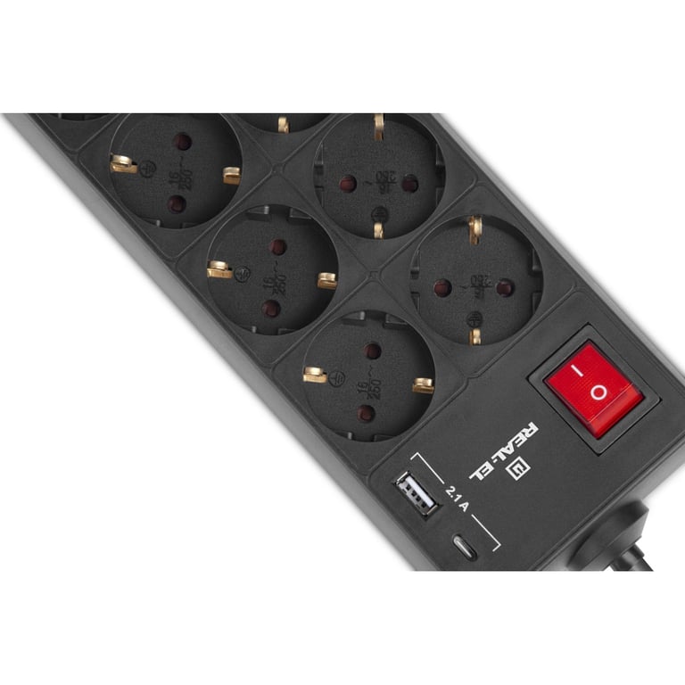 Мережевий фільтр живлення REAL-EL RS-PROTECT 805 3m, black (EL122300043) - фото 7