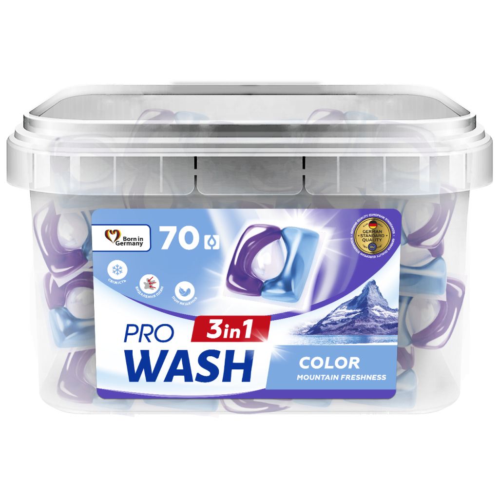 Капсули для прання Pro Wash Color Гірська свіжість 70 шт. (4823128004981)