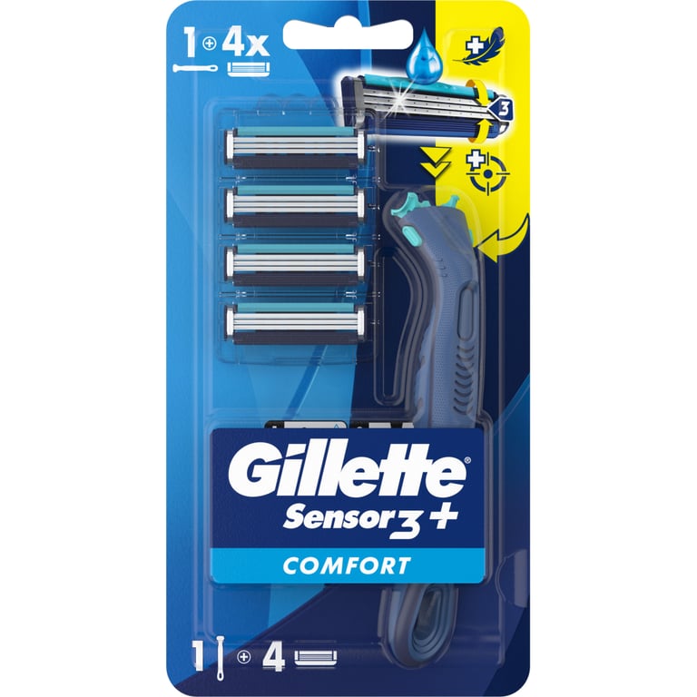 Бритва Gillette Sensor 3+ з 4 змінними картриджами (8700216639484) - фото 1