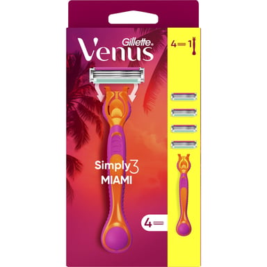 Бритва Gillette Simply Venus 3 Miami з 4 змінними картриджами (8700216878333) - фото 1