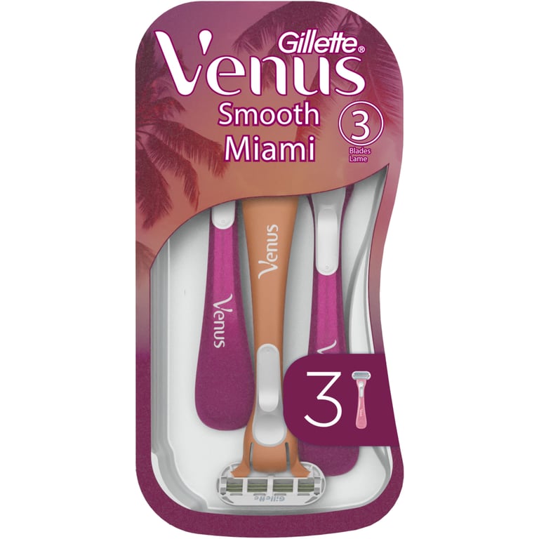 Бритва Gillette Venus Smooth Miami 3 шт. (8700216756884) - фото 1