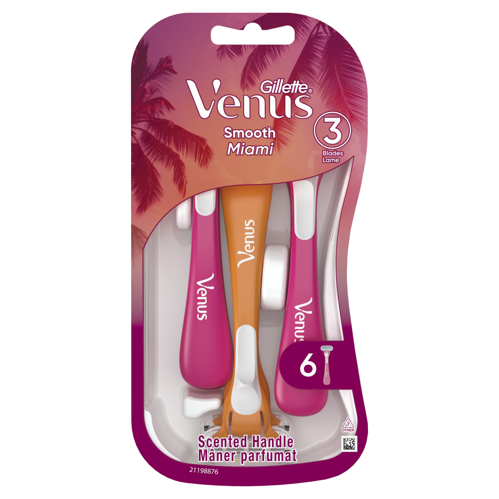 Бритва Gillette Venus Smooth Miami 6 шт. (8700216756907) - фото 2 Бритва Gillette Venus Smooth Miami 6 шт. (8700216756907) - фото 2
