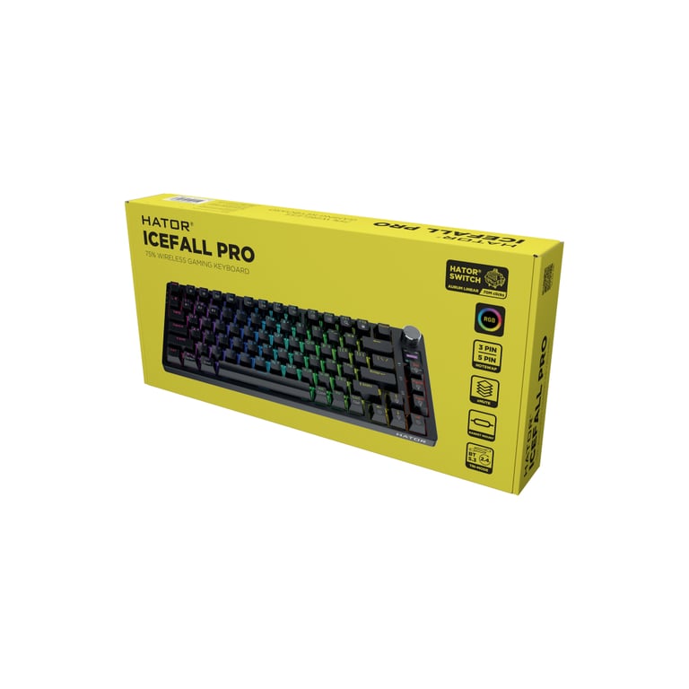 Клавіатура Hator Icefall Pro Wireless/Bluetooth/USB Black (HTK450UA) - фото 7