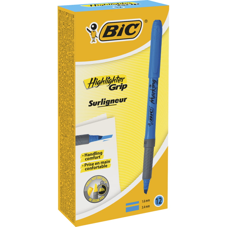 Маркер Bic текстовиділювач Grip, блакитний (bc811931) - фото 3