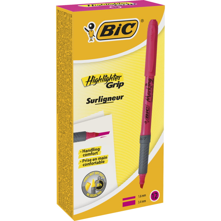 Маркер Bic текстовиділювач Grip, рожевий (bc811934) - фото 3