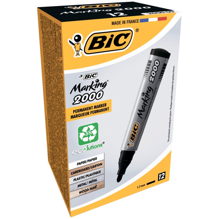 Маркер Bic перманентний, чорний (bc8209153) - фото 2