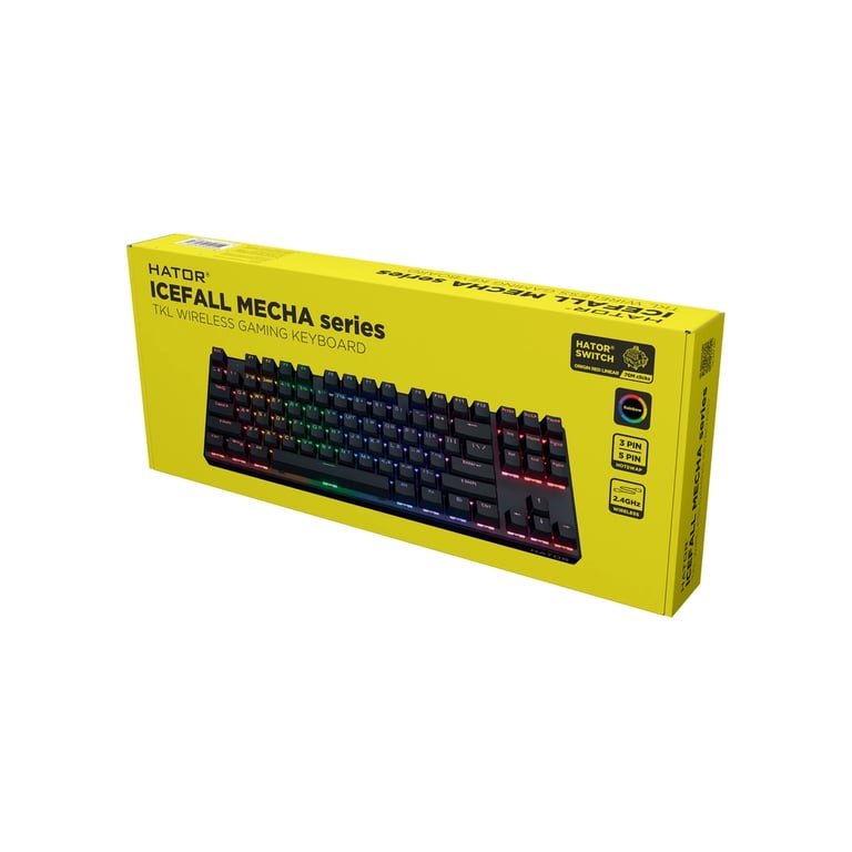Клавіатура Hator Icefall Mecha TKL Rainbow Wireless/USB Black (HTK287UA) - фото 7
