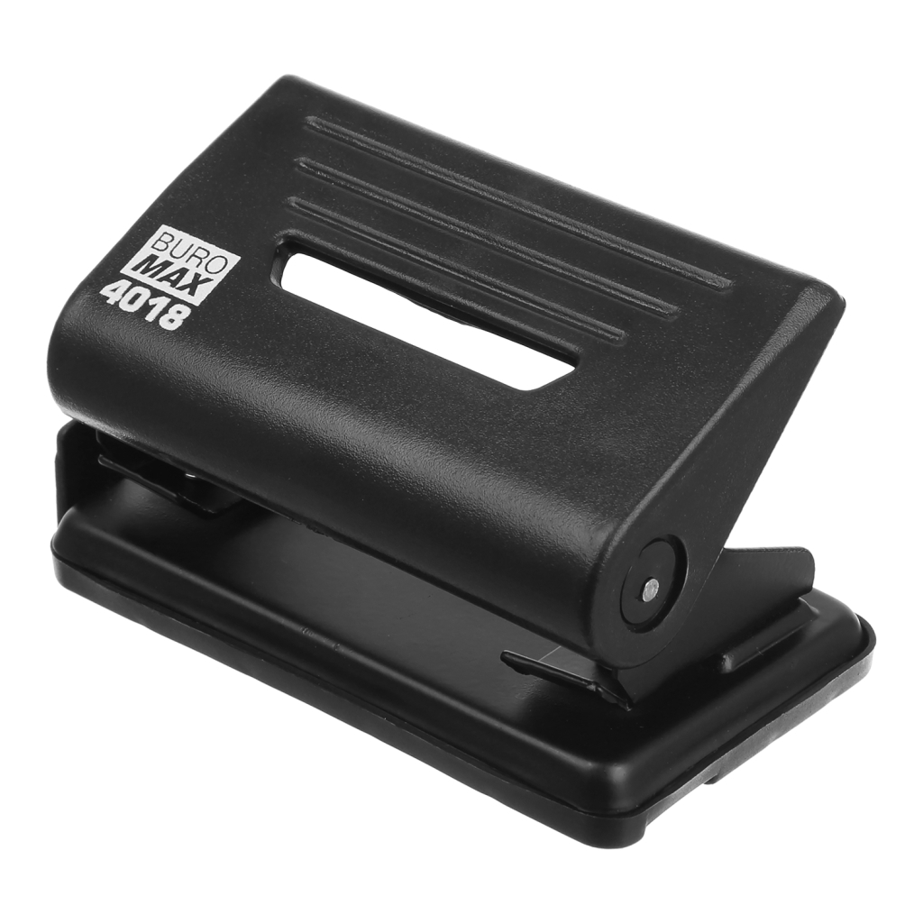 Діркопробивач Buromax пластиковий, до 12 аркушів, 110 х 82 х 65 мм, чорний (BM.4018-01) - фото 1 Діркопробивач Buromax пластиковий, до 12 аркушів, 110 х 82 х 65 мм, чорний (BM.4018-01) - фото 1