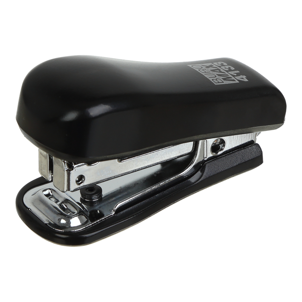 Степлер Buromax пластиковий МІНІ, 10 аркушів, (скоби №10), 58 х 22 х 32 мм, чорний (BM.4133-01) - фото 1 Степлер Buromax пластиковий МІНІ, 10 аркушів, (скоби №10), 58 х 22 х 32 мм, чорний (BM.4133-01) - фото 1