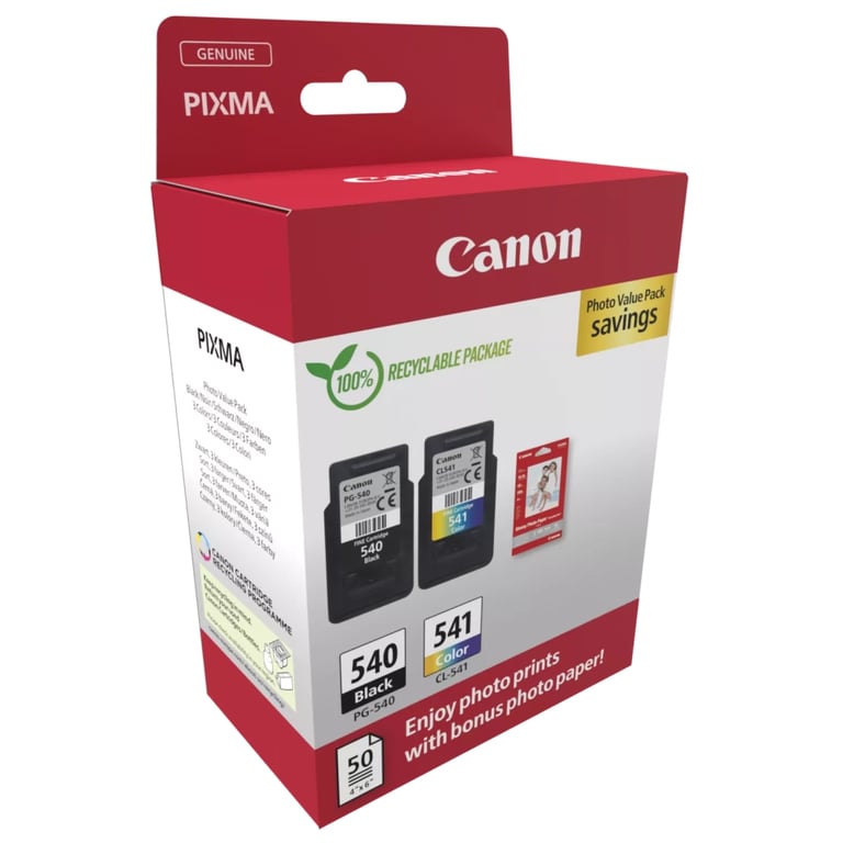 Картридж Canon PG-540 Multipack PG-540/CL-541 BK, Color + GP-501 Glossy Paper (5225B013) - фото 2