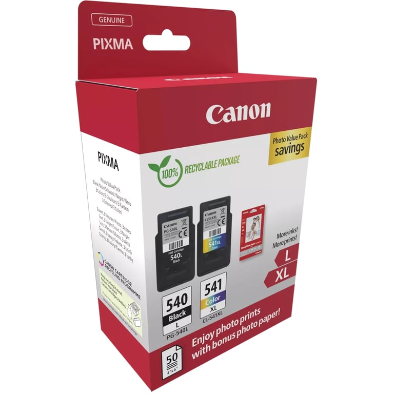 Картридж Canon PG-540 Multipack PG-540L/CL541XL BK, Color +Glossy Photo Paper (5224B012) - фото 2