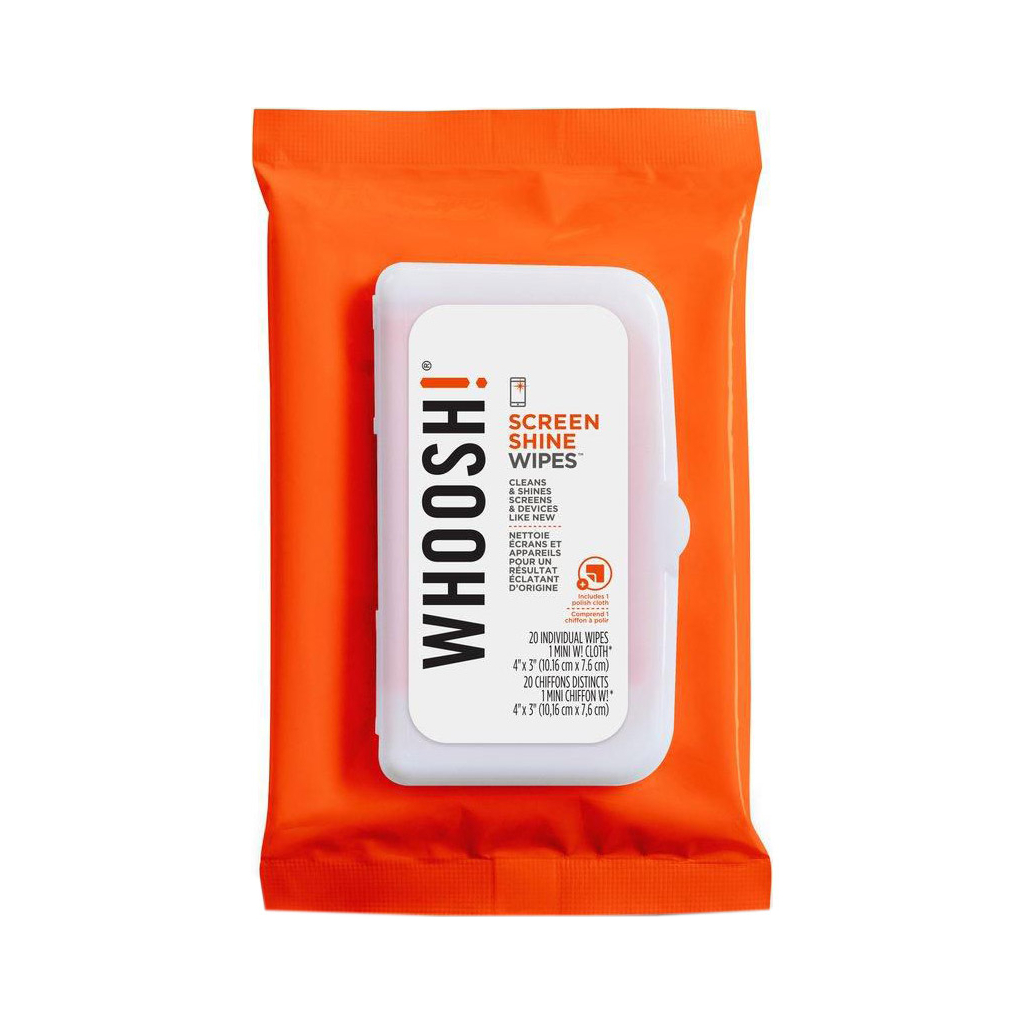 Серветки Whoosh! Screen Shine 20 WIPES 10х7cm + 1microfiber 14х14cm (1FG20WPENFR) - фото 1
