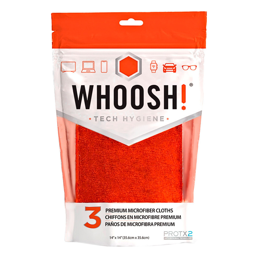 Серветки Whoosh! Screen Shine 3 PACK CLOTHS, microfiber, 35х35cm (1FGCL3COM) - фото 1