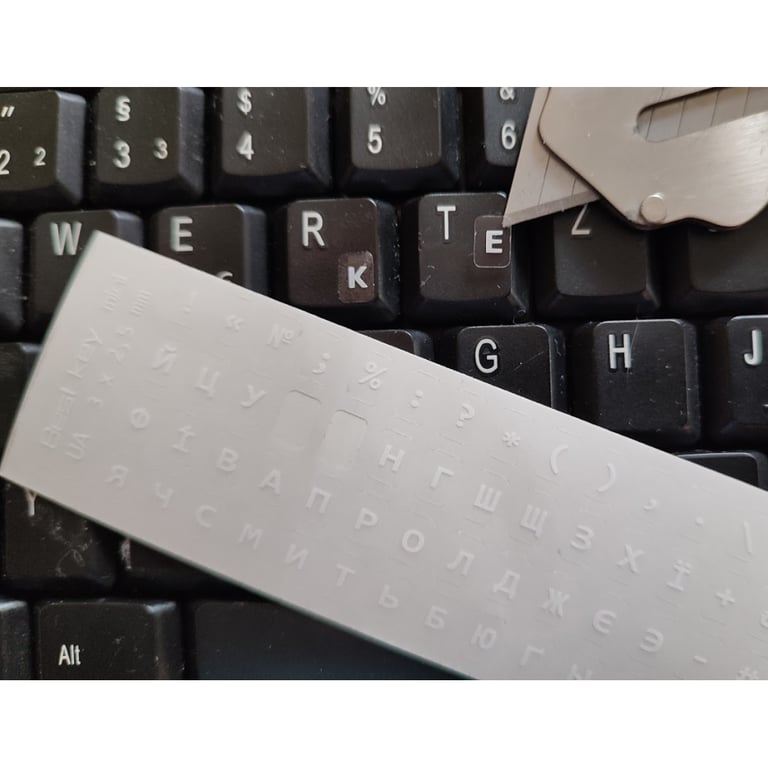 Наклейка на клавіатуру BestKey мініатюрна прозора, 56, білий (BKm3WhTr) - фото 2