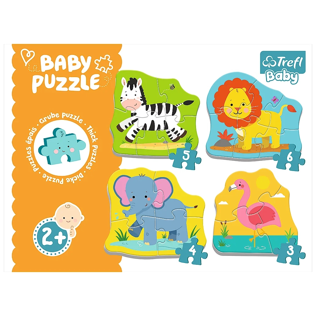 Пазл Trefl Baby Classic Тварини на сафарі (5900511360738) - фото 2 Пазл Trefl Baby Classic Тварини на сафарі (5900511360738) - фото 2