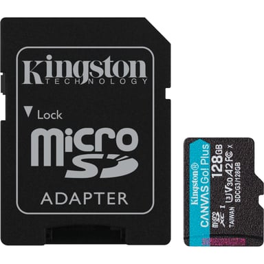 Карта пам'яті Kingston 128GB microSDXC сlass 10 UHS-I U3 V30 A2 Canvas Go Plus G4 (SDCG4/128GB) - фото 1