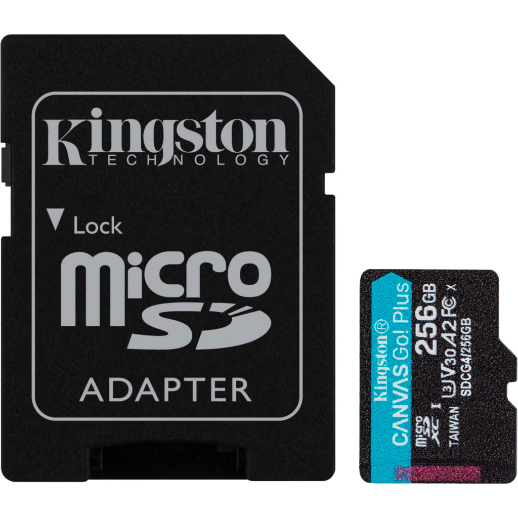 Карта пам'яті Kingston 256GB microSDXC сlass 10 UHS-I U3 V30 A2 Canvas Go Plus G4 (SDCG4/256GB) - фото 1 Карта пам'яті Kingston 256GB microSDXC сlass 10 UHS-I U3 V30 A2 Canvas Go Plus G4 (SDCG4/256GB) - фото 1
