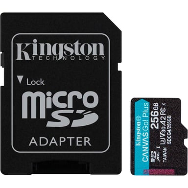 Карта пам'яті Kingston 256GB microSDXC сlass 10 UHS-I U3 V30 A2 Canvas Go Plus G4 (SDCG4/256GB) - фото 1