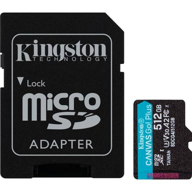 Карта пам'яті Kingston 512GB microSDXC сlass 10 UHS-I U3 V30 A2 Canvas Go Plus G4 (SDCG4/512GB) - фото 1
