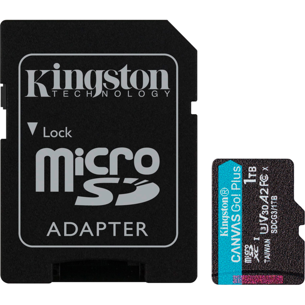 Карта пам'яті Kingston 1TB microSDXC сlass 10 UHS-I U3 V30 A2 Canvas Go Plus G4 (SDCG4/1TB) - фото 1 Карта пам'яті Kingston 1TB microSDXC сlass 10 UHS-I U3 V30 A2 Canvas Go Plus G4 (SDCG4/1TB) - фото 1