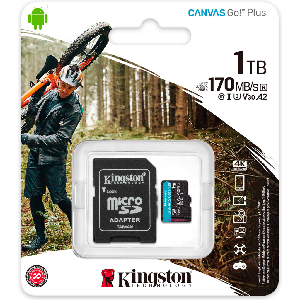 Карта пам'яті Kingston 1TB microSDXC сlass 10 UHS-I U3 V30 A2 Canvas Go Plus G4 (SDCG4/1TB) - фото 3 Карта пам'яті Kingston 1TB microSDXC сlass 10 UHS-I U3 V30 A2 Canvas Go Plus G4 (SDCG4/1TB) - фото 3