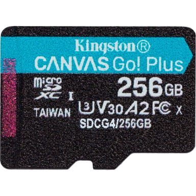 Карта пам'яті Kingston 256GB microSDXC сlass 10 UHS-I U3 V30 A2 Canvas Go Plus G4 (SDCG4/256GBSP) - фото 1