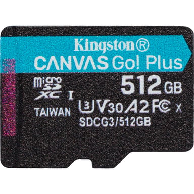 Карта пам'яті Kingston 512GB microSDXC сlass 10 UHS-I U3 V30 A2 Canvas Go Plus G4 (SDCG4/512GBSP) - фото 1
