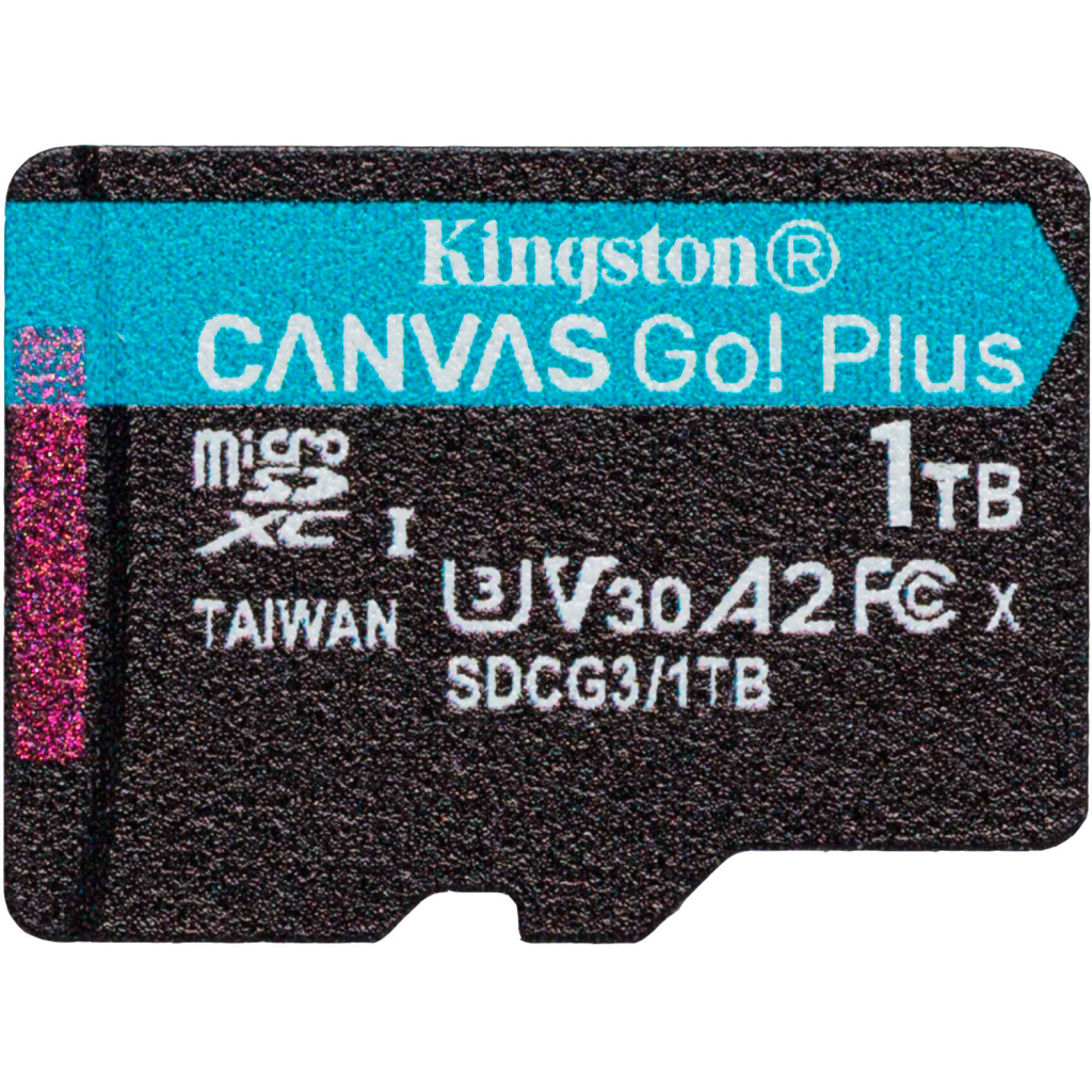 Карта пам'яті Kingston 1TB microSDXC сlass 10 UHS-I U3 V30 A2 Canvas Go Plus G4 (SDCG4/1TBSP) - фото 1 Карта пам'яті Kingston 1TB microSDXC сlass 10 UHS-I U3 V30 A2 Canvas Go Plus G4 (SDCG4/1TBSP) - фото 1