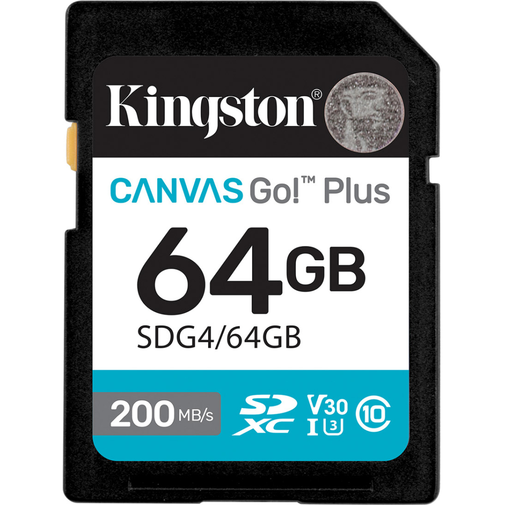 Карта пам'яті Kingston 64GB SDXC сlass 10 UHS-I U3 V30 Canvas Go Plus G4 (SDG4/64GB) - фото 1