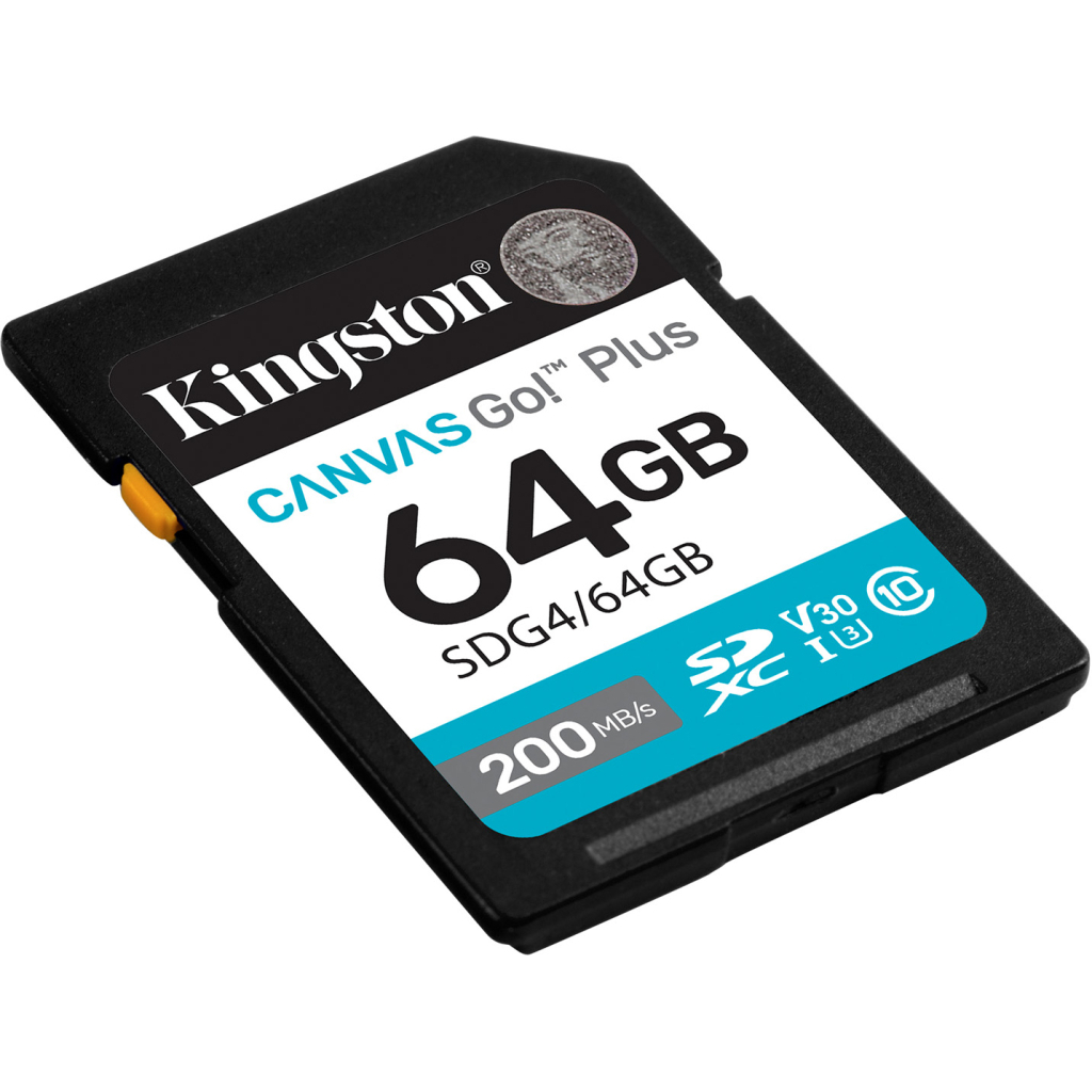 Карта пам'яті Kingston 64GB SDXC сlass 10 UHS-I U3 V30 Canvas Go Plus G4 (SDG4/64GB) - фото 2 Карта пам'яті Kingston 64GB SDXC сlass 10 UHS-I U3 V30 Canvas Go Plus G4 (SDG4/64GB) - фото 2