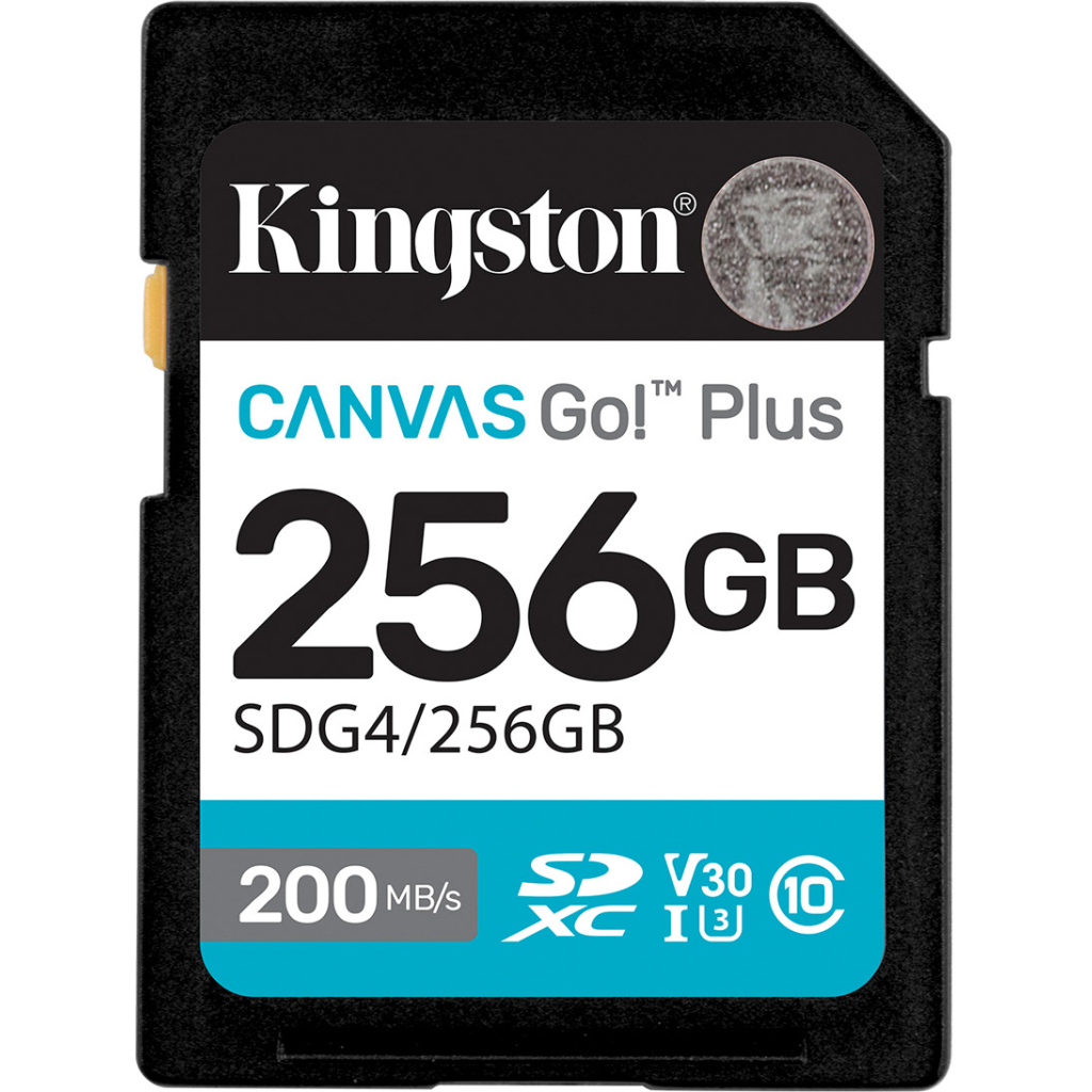 Карта пам'яті Kingston 256GB SDXC сlass 10 UHS-I U3 V30 Canvas Go Plus G4 (SDG4/256GB) - фото 1