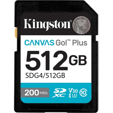Карта пам'яті Kingston 512GB SDXC сlass 10 UHS-I U3 V30 Canvas Go Plus G4 (SDG4/512GB) - фото 1